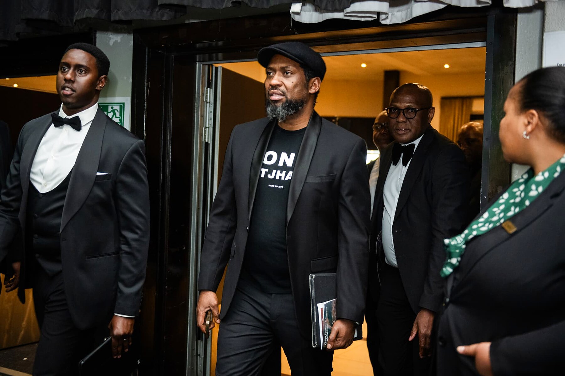 Guests arriving through the ballroom entrance for the gala dinner