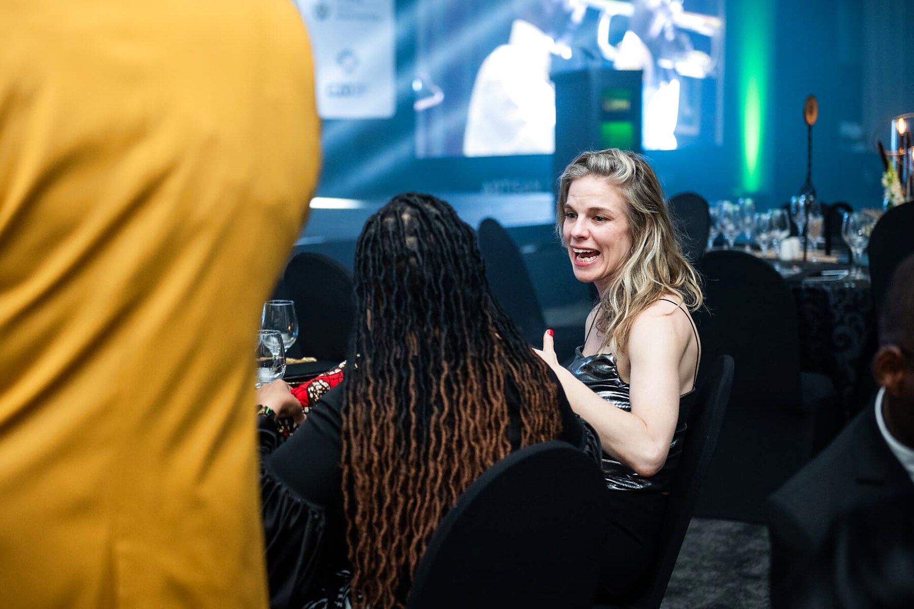 Guests in conversation at their table during the SANAA 2026 gala programme
